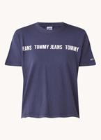 Women's Tommy Hilfiger Boxy Crop Tape T-Shirt in Navy
