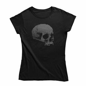 mamino Fashion T-Shirt Damen T Shirt -Dotted Skull