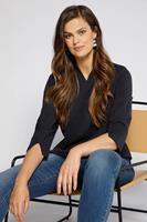 Ulla Popken Longsleeve »Shirt Reflektor-Druck U-Boot-Ausschnitt Langarm«