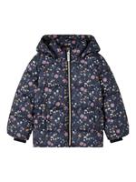 Name It Pufferjacke, Taschen, Kapuze, Blumenprint, für Mädchen, navy