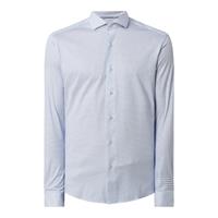 ETERNA LANGARM HEMD SLIM FIT SOFT TAILORING JERSEY BLAU/WEISS BEDRUCKT