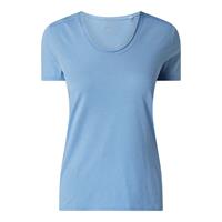 Marc O'Polo T-Shirt, tiefer Ausschnitt, Baumwolle, für Damen, hellblau