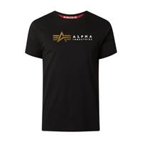 alphaindustries Alpha Industries Männer T-Shirt Label Foil Print in schwarz