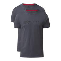 alphaindustries Alpha Industries - Alpha Label Pack Of 2 Greyblack/ Black - - T-Shirts