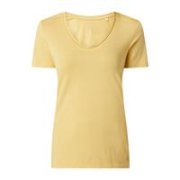 Marc O'Polo T-Shirt, V-Ausschnitt, uni, für Damen, gelb