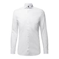 OLYMP Level Five Shirt Wit Body-Fit Dubbelmanchet