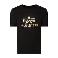 alphaindustries Alpha Industries Männer T-Shirt Basic Foil Print in schwarz