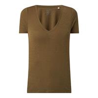 Marc O'Polo V-Kragen T-Shirt oliv Damen 