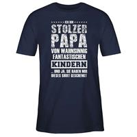 SHIRTRACER Vatertagsgeschenk Stolzer Papa Fantastische Kinder T-Shirts dunkelblau Herren 