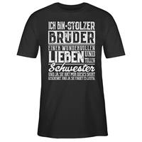 SHIRTRACER Bruder & Onkel Ich bin stolzer Bruder einer tollen und wundervollen Schwester T-Shirts schwarz Herren 
