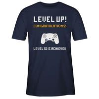 SHIRTRACER Geburtstag 18. Geburtstag - Gamer Level 18 T-Shirts dunkelblau Herren 