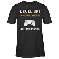 SHIRTRACER Geburtstag 18. Geburtstag - Gamer Level 18 T-Shirts schwarz Herren 