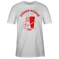 SHIRTRACER Statement Original Döner Kebab Logo T-Shirts weiß Herren 