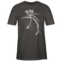SHIRTRACER Radsport Fahrrad vintage effekt T-Shirts dunkelgrau Herren 