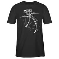 SHIRTRACER Radsport Fahrrad vintage effekt T-Shirts schwarz Herren 