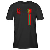 SHIRTRACER Fußball-Europameisterschaft 2021 12. Mann Portugal Fan-Shirt EM T-Shirts schwarz Herren 