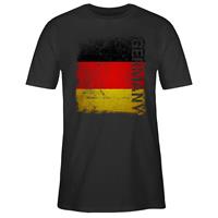 SHIRTRACER Fußball-Europameisterschaft 2021 Germany Vintage Flagge T-Shirts schwarz Herren 