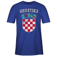 SHIRTRACER Fußball-Europameisterschaft 2021 Kroatien Wappen EM T-Shirts blau Herren 