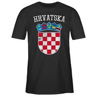 SHIRTRACER Fußball-Europameisterschaft 2021 Kroatien Wappen EM T-Shirts schwarz Herren 