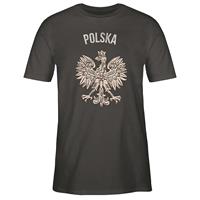 SHIRTRACER Fußball-Europameisterschaft 2021 Polska Vintage T-Shirts dunkelgrau Herren 
