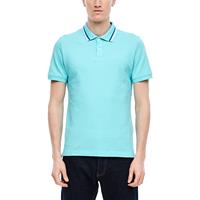 S.Oliver Poloshirt mit gestreiftem Kragen T-Shirts türkis Herren 