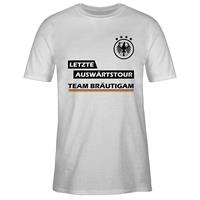 SHIRTRACER JGA Junggesellenabschied Männer Letzte Auswärtstour Team Bräutigam T-Shirts weiß Herren 