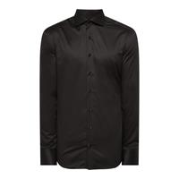 ETERNA LANGARM HEMD SLIM FIT GENTLE SHIRT TWILL SCHWARZ UNIFARBEN