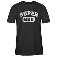 SHIRTRACER Bruder & Onkel Super Bro - Vintage-&Collegestil T-Shirts schwarz Herren 