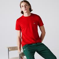 Lacoste Herren-Rundhals-Shirt aus Pima-Baumwolljersey - Rot 