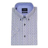 Adam est 1916 Overhemd korte mouw buttondown blauw