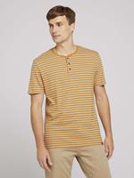 Tom Tailor Gestreiftes T-Shirt mit Bio-Baumwolle, flame brown melange stripe