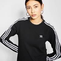 Adidas 3Stripes Longsleeve - Dames T-Shirts - Black - Katoen Jersey - 