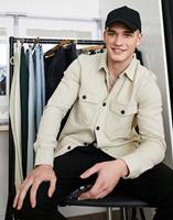 Only & Sons Geborsteld overshirt met twee zakken in beige-Neutraal