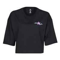 Converse Chuck Inspired Hybrid Flower Oversized Cropped T-Shirt Black