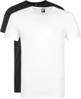 Alan Red Derby O-Hals 2-Pack T-Shirts Wit Zwart
