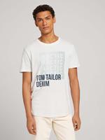 Tom Tailor T-shirt met opdruk, Soft Light Beige