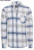 Rusty Neal Heren overhemd - r11031-v7 ecru blauw