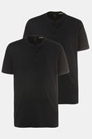 JP1880 T-Shirt bis 7XL, T-Shirt im Doppelpack, Henley-Shirt, Rundhalsausschnitt, Knopfleiste