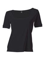 Shirt met vierkante hals in zwart van Linea Tesini