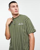 newera New Era Männer T-Shirt Oversized Pinstripe in olive