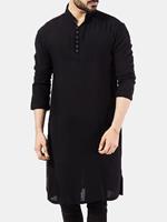 Mens Pathani Kurta Pajama Indian Long T-shirts Cotton Ethnic Suit Solid Autumn Long Sleeve Top