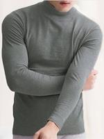 INCERUN Mens Half Turtleneck Slim Warm Long Sleeve Solid Color T-Shirt