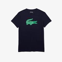 Lacoste Herren  Sport Krokodil-T-Shirt aus atmungsaktivem Jersey mit 3D Print - Navy Blau / Grün 