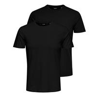 ONLY & SONS T-shirt BASIC LIFE SLIM O-NECK 2-PACK (2-delig, Set van 2)