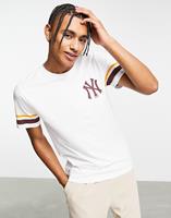 Newera New York Yankees Heritage Stripe Weißes T-Shirt