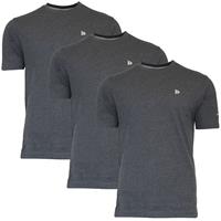 Donnay Donnay Heren - 3-Pack - T-Shirt Vince - Donkergrijs gemêleerd