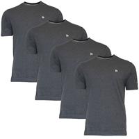 Donnay Donnay Heren - 4-Pack - T-Shirt Vince - Donkergrijs gemêleerd