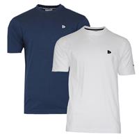 Donnay Donnay Heren - 2-Pack - T-Shirt Vince - Donkerblauw & Wit