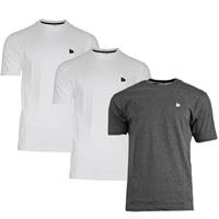 Donnay Donnay Heren - 3-Pack - T-Shirt Vince - Wit & Donkergrijs