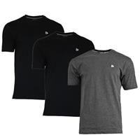 Donnay Donnay Heren - 3-Pack - T-Shirt Vince - Zwart & Donkergrijs